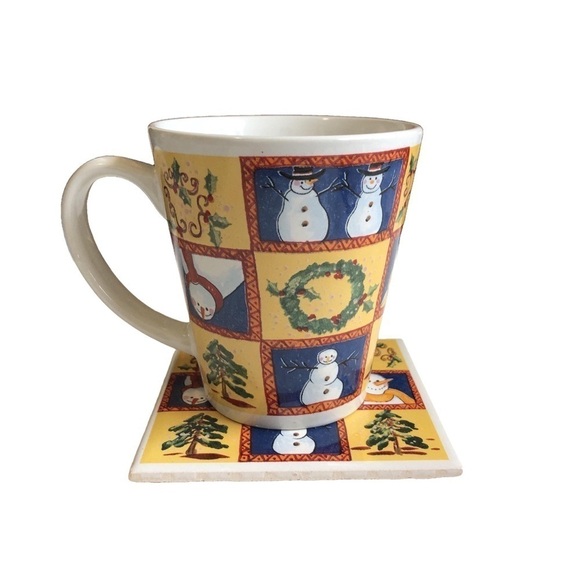 Other - Colourful Christmas Cup and Coaster